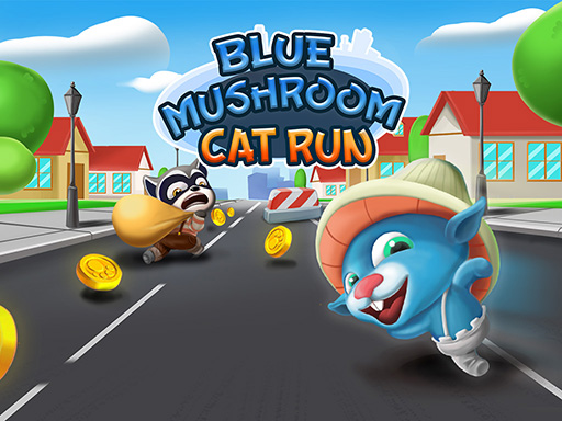 Blue Mushroom Cat Run Cover